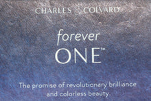 Load image into Gallery viewer, Forever One graded Charles and Colvard Mossainte set in this simple, elegant and timeless platinum solitaire