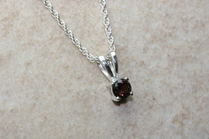Natural Smokey Quartz Necklace. Sterling Silver Pendant and Chain.Perfect 16th,18th,21st birthday or Anniversary Gift.