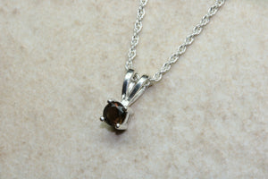 Natural Smokey Quartz Necklace. Sterling Silver Pendant and Chain.Perfect 16th,18th,21st birthday or Anniversary Gift.