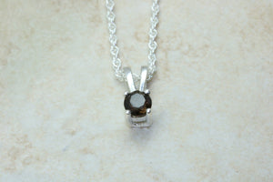 Natural Smokey Quartz Necklace. Sterling Silver Pendant and Chain.Perfect 16th,18th,21st birthday or Anniversary Gift.