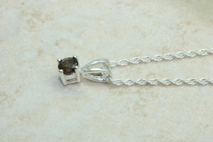 Natural Smokey Quartz Necklace. Sterling Silver Pendant and Chain.Perfect 16th,18th,21st birthday or Anniversary Gift.