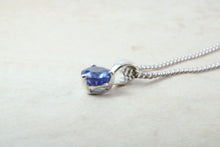 Load image into Gallery viewer, Natural Blue Sapphire Pendant Set in 18ct White Gold With Chain. Round 1.29ct Real Sapphire Pendant. September Birthstone,Taurus Zodiac.