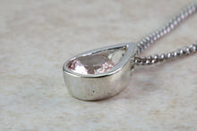 Load image into Gallery viewer, 9ct White Gold Morganite Necklace.Natural Round Morganite Pendant and Chain.Half Carat Real Morganite Gemstone.Perfect 16th,18th,21st Gift