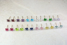 Load image into Gallery viewer, Set of Twelve 9ct Gold Birthstone Stud Ear Rings. Complete set of twelve,from Months January through December Birthstone Studs. Ideal Gift.