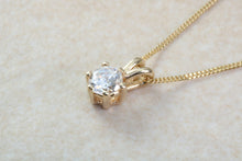 Load image into Gallery viewer, Half carat Diamond solitaire pendant and chain in 18ct yellow gold, Forever One Charles and Colvard Moissanite Diamond