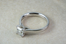 Load image into Gallery viewer, Platinum 1 carat Moissanite Solitaire. 6.00mm Princess Cut Moissanite Diamond Solitaire. Forever Classic Moissanite Ring.DEF Color