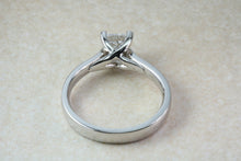 Load image into Gallery viewer, Platinum 1 carat Moissanite Solitaire. 6.00mm Princess Cut Moissanite Diamond Solitaire. Forever Classic Moissanite Ring.DEF Color