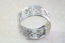 Load image into Gallery viewer, Ladies White Gold Diamond Thumb Ring. 9ct White Diamond Dress Ring. 10mm wide Diamond Ring.Statement.Ideal Present Solution For Any Occasion