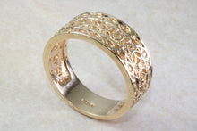 Load image into Gallery viewer, Ladies Yellow Gold Thumb Ring. 9ct Yellow Gold. Solid gold and 9mm wide.Dress or Statement ring. Ideal Gift Solution For Any Occasion