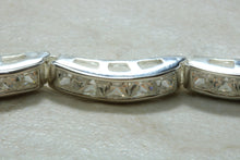 Load image into Gallery viewer, Silver Tennis Bracelet.C Z set sterling silver line bracelet.Diamond look bracelet.Perfect Christmas,birthday,anniversary or graduation Gift
