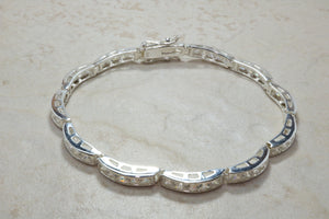 Silver Tennis Bracelet.C Z set sterling silver line bracelet.Diamond look bracelet.Perfect Christmas,birthday,anniversary or graduation Gift