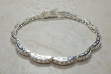 Load image into Gallery viewer, Silver Tennis Bracelet.C Z set sterling silver line bracelet.Diamond look bracelet.Perfect Christmas,birthday,anniversary or graduation Gift