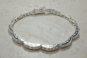 Silver Tennis Bracelet.C Z set sterling silver line bracelet.Diamond look bracelet.Perfect Christmas,birthday,anniversary or graduation Gift