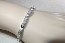 Load image into Gallery viewer, Silver Tennis Bracelet.C Z set sterling silver line bracelet.Diamond look bracelet.Perfect Christmas,birthday,anniversary or graduation Gift