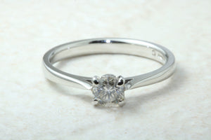 Platinum Natural Diamond Solitaire,Real 0.32ct Round Brilliant Cut Diamond,Grade F colour VS1 Clarity. Platinum Engagement Ring,Promise Ring