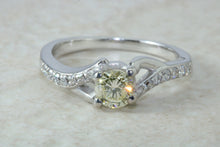 Load image into Gallery viewer, Natural Yellow Diamond Ring,Real Yellow 0.40ct Round Brilliant Cut Diamond,Fancy Yellow colour SI Clarity. Engagement Ring,Promise Ring