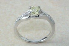 Load image into Gallery viewer, Natural Yellow Diamond Ring,Real Yellow 0.40ct Round Brilliant Cut Diamond,Fancy Yellow colour SI Clarity. Engagement Ring,Promise Ring