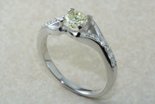 Load image into Gallery viewer, Natural Yellow Diamond Ring,Real Yellow 0.40ct Round Brilliant Cut Diamond,Fancy Yellow colour SI Clarity. Engagement Ring,Promise Ring