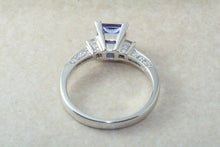 Load image into Gallery viewer, Natural AAA Grade Tanzanite and Diamond Ring. 18ct White Gold Engagement Ring. Promise Ring.Perfect Birthday or Anniversary Gift