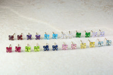 Load image into Gallery viewer, Set of Twelve 9ct Gold Birthstone Stud Ear Rings. Complete set of twelve,from Months January through December Birthstone Studs. Ideal Gift.