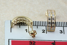 Load image into Gallery viewer, 9ct Gold 2 Row Half Hoop C Z Ear Rings, Christmas Ear Rings,Festive Gold Ear Rings.Ideal Christmas,Birthday,Anniversary or Graduation Gift.