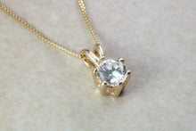 Load image into Gallery viewer, Half carat Diamond solitaire pendant and chain in 18ct yellow gold, Forever One Charles and Colvard Moissanite Diamond