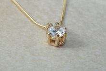 Load image into Gallery viewer, Half carat Diamond solitaire pendant and chain in 18ct yellow gold, Forever One Charles and Colvard Moissanite Diamond