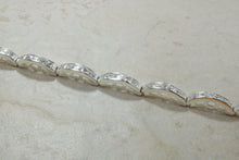Load image into Gallery viewer, Silver Tennis Bracelet.C Z set sterling silver line bracelet.Diamond look bracelet.Perfect Christmas,birthday,anniversary or graduation Gift