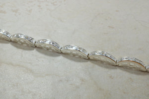 Silver Tennis Bracelet.C Z set sterling silver line bracelet.Diamond look bracelet.Perfect Christmas,birthday,anniversary or graduation Gift