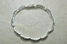 Load image into Gallery viewer, Silver Tennis Bracelet.C Z set sterling silver line bracelet.Diamond look bracelet.Perfect Christmas,birthday,anniversary or graduation Gift