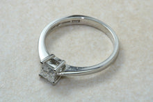 Load image into Gallery viewer, Princess cut Diamond Solitaire, Perfected in Platinum