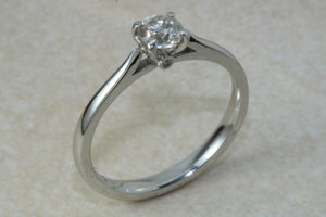Platinum Natural Diamond Solitaire,Real 0.32ct Round Brilliant Cut Diamond,Grade F colour VS1 Clarity. Platinum Engagement Ring,Promise Ring