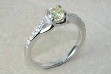 Load image into Gallery viewer, Natural Yellow Diamond Ring,Real Yellow 0.40ct Round Brilliant Cut Diamond,Fancy Yellow colour SI Clarity. Engagement Ring,Promise Ring