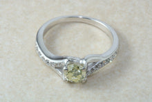 Load image into Gallery viewer, Natural Yellow Diamond Ring,Real Yellow 0.40ct Round Brilliant Cut Diamond,Fancy Yellow colour SI Clarity. Engagement Ring,Promise Ring