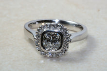 Load image into Gallery viewer, Platinum Natural Diamond Engagement ring,GIA Cert middle Diamond 0.51ct D VS2 grade, outer Diamonds 0.32ct. Square Cushion cut Centre Diamd