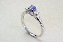 Load image into Gallery viewer, Natural AAA Grade Tanzanite and Diamond Ring. 18ct White Gold Engagement Ring. Promise Ring.Perfect Birthday or Anniversary Gift
