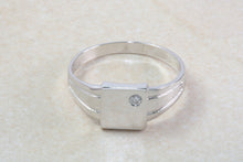 Load image into Gallery viewer, Sterling silver gents Diamond set signet ring. Real round cut Diamond. Perfect gift idea for any occasion