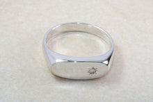 Load image into Gallery viewer, Sterling silver gents Diamond set signet ring. Real round cut Diamond. Perfect gift idea for any occasion