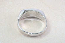 Load image into Gallery viewer, Sterling silver gents Diamond set signet ring. Real round cut Diamond. Perfect gift idea for any occasion