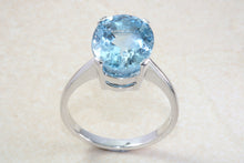 Load image into Gallery viewer, Silver Ring set with large Natural Oval Blue Topaz.November birthstone,Sagittarius Zodiac Gemstone.Perfect birthday or Anniversary Gift.
