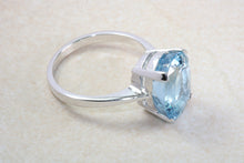 Load image into Gallery viewer, Silver Ring set with large Natural Oval Blue Topaz.November birthstone,Sagittarius Zodiac Gemstone.Perfect birthday or Anniversary Gift.