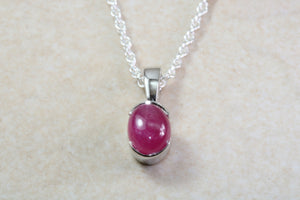 Oval Cabochon cut Ruby Necklace
