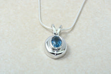Load image into Gallery viewer, Natural Blue Topaz Necklace.Sterling Silver Real Oval Cut Blue Topaz Pendant and Chain .Ideal 16th,18th,21st Birthday gift.Anniversary Gift.