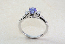 Load image into Gallery viewer, Natural AAA Grade Tanzanite and Diamond Ring. 18ct White Gold Engagement Ring. Promise Ring.Perfect Birthday or Anniversary Gift
