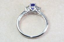 Load image into Gallery viewer, Natural AAA Grade Tanzanite and Diamond Ring. 18ct White Gold Engagement Ring. Promise Ring.Perfect Birthday or Anniversary Gift
