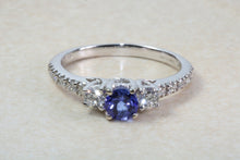 Load image into Gallery viewer, Natural AAA Grade Tanzanite and Diamond Ring. 18ct White Gold Engagement Ring. Promise Ring.Perfect Birthday or Anniversary Gift