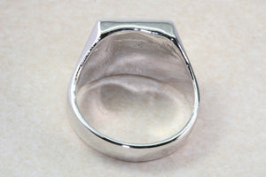 Sterling silver gents Diamond set signet ring. Real round cut Diamond. Perfect gift idea for any occasion