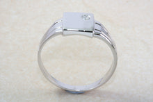Load image into Gallery viewer, Sterling silver gents Diamond set signet ring. Real round cut Diamond. Perfect gift idea for any occasion
