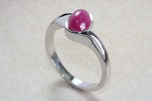 Load image into Gallery viewer, Silver Natural Oval Cabochon Ruby Ring. Suitable for ladies of all ages.Real Oval Ruby.July birthstone and Capricorn Zodiac Gemstone