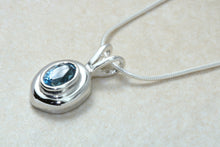 Load image into Gallery viewer, Natural Blue Topaz Necklace.Sterling Silver Real Oval Cut Blue Topaz Pendant and Chain .Ideal 16th,18th,21st Birthday gift.Anniversary Gift.